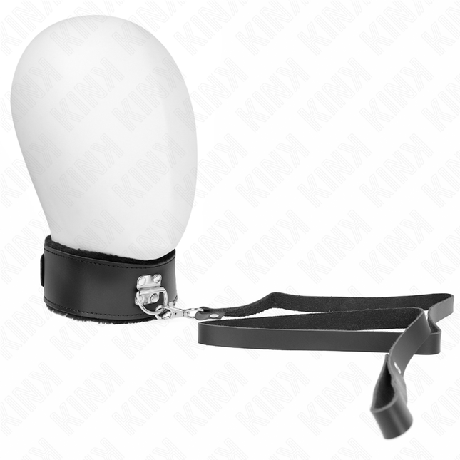 KINK - COLLAR CON CINTURÓN 116 CM CON CORREA DE CUERO NEGRA AJUSTABLE 40-48 CM X 6 CM