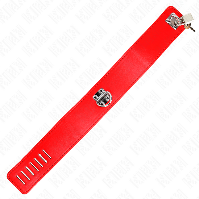 KINK - NECKLACE WITH BELT 65 CM WITH WIDE RED BAND ADJUSTABLE 33.5-41 CM X 5 CM