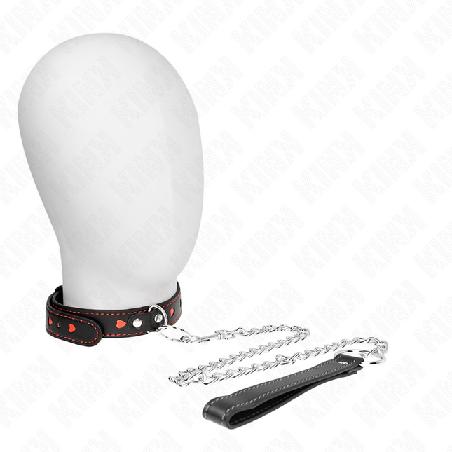 KINK - COLLAR CON CINTA 65 CM DETALLES DE CORAZÓN 52,5 X 2,5 CM