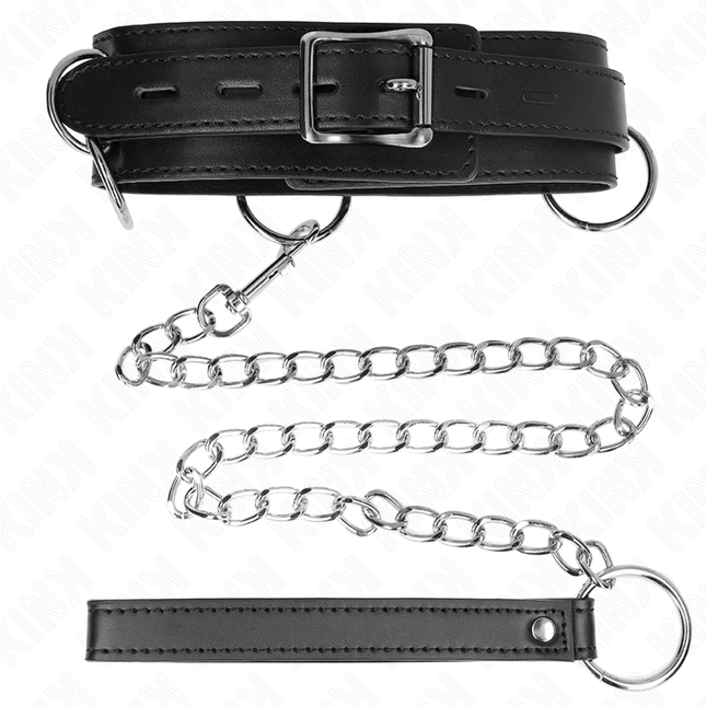 KINK - COLLAR DE ESCLAVITUD DE 3 ANILLOS CON CINTA 80 CM 53 X 5 CM