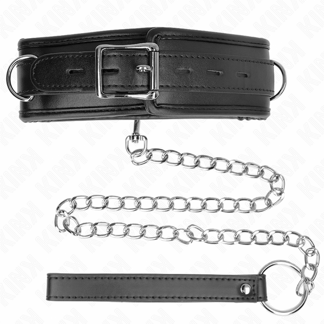 KINK - COLLAR CON CORREA DE CUERO SINTÉTICO ESPONJOSO MODELO 3 AJUSTABLE 37-54 CM X 3 CM