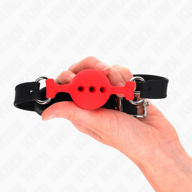 KINK - FULL SILICONE FLAP 55 x 2 CM WITH 4 CM BALL SIZE S RED ADJUSTABLE 35-51 CM