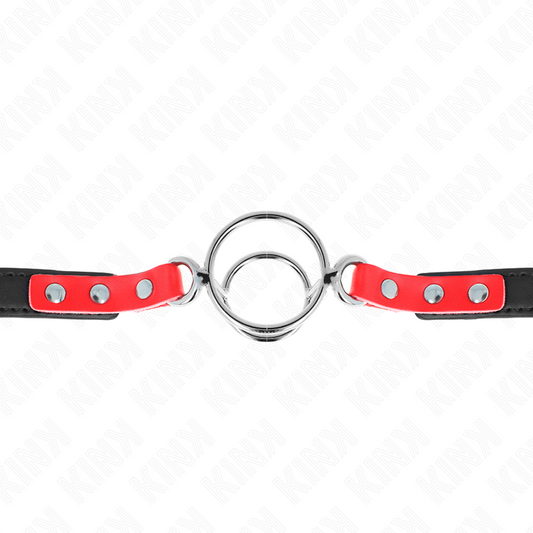 KINK - KNEBEL MIT MEHREREN O-RINGEN 4 / 4,8 CM ROT 38 X 56 CM