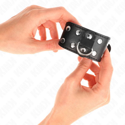 KINK - PULSERAS CON DOBLE HILERA DE Tachuelas Ajustables Negras