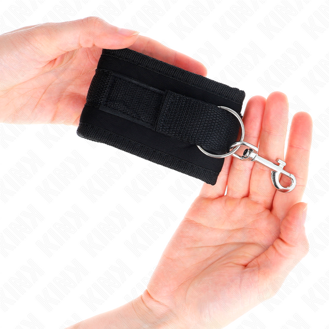 KINK - NYLON BIND HAND CUFFS WITH VELCRO FASTENER, BLACK, MODEL 2, ADJUSTABLE, 18-35 CM X 6 CM