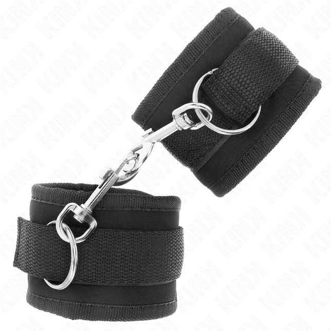 KINK - NYLON BIND HAND CUFFS WITH VELCRO FASTENER, BLACK, MODEL 2, ADJUSTABLE, 18-35 CM X 6 CM