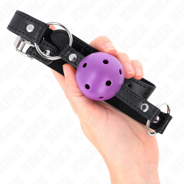KINK - HOLLOW, HARD, PURPLE BALL, 4.5 CM, Gag, 63.5 X 2 CM