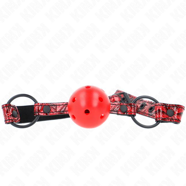 KINK - BOLA CON PATRÓN DE DIAMANTE 4,5 CM MORDAZA MODELO 1 64,5 CM AJUSTABLE 42-60 CM