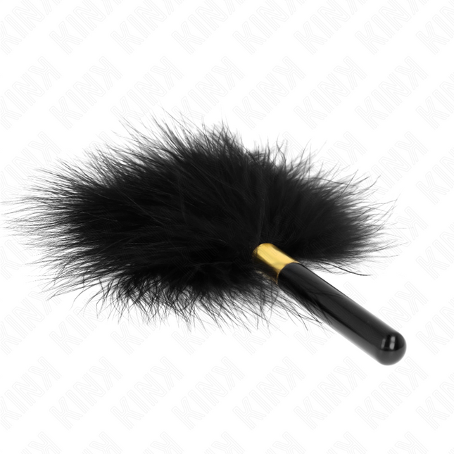 KINK - PLUMAS DE COSQUILLEO DE METAL NEGRO-DORADO 18 CM