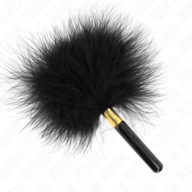 KINK - PLUMAS DE COSQUILLEO DE METAL NEGRO-DORADO 18 CM