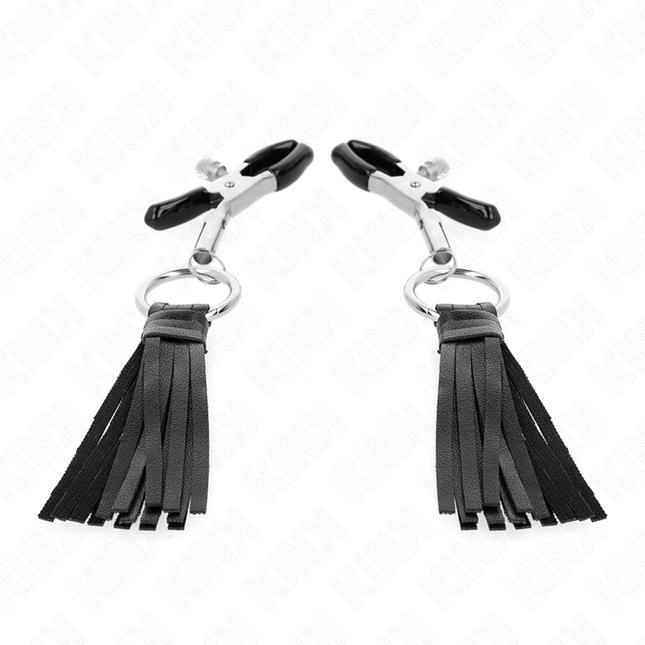 KINK - PINZAS PARA PEZONES CON BORLAS DE CUERO SINTÉTICO DE 6 CM