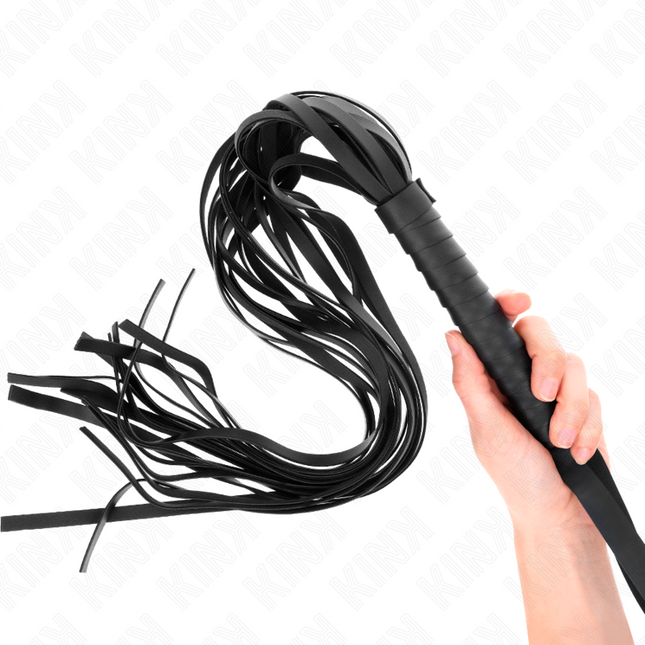 KINK - BLACK WHIP WITH SHORT HANDLE AND LONG TAIL 70 CM