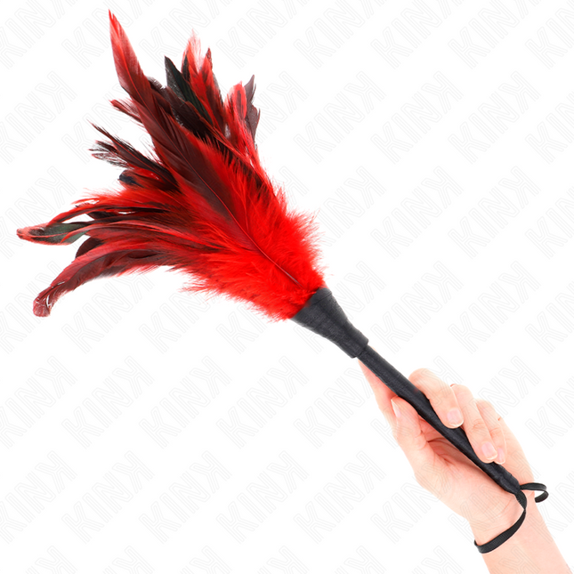 KINK - PLUMAS DE POLLO CON FORMA DE CUERNO DE RED MAIDS 36 CM