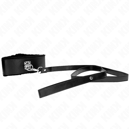 KINK - COLLAR CON CORREA 116 CM CON TACHUELAS DE PLATA MODELO 4 NEGRO AJUSTABLE 40-48 CM X 6 CM