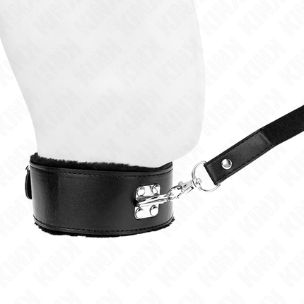 KINK - COLLAR CON CORREA 116 CM CON TACHUELAS DE PLATA MODELO 4 NEGRO AJUSTABLE 40-48 CM X 6 CM