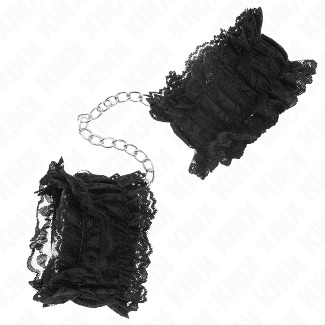 KINK - ELASTIC WRIST CUFF MADE OF BLACK LACE