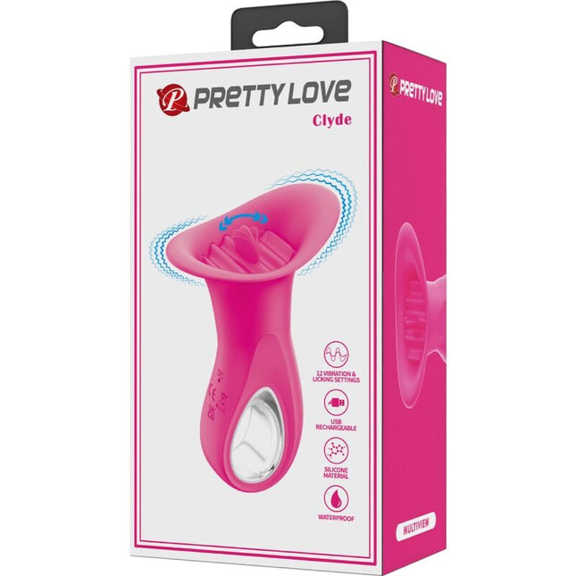 PRETTY LOVE - CLYDE ORALVIBRATOR VIBRIERENDE ZUNGE 12 VIBRATIONEN ROSA