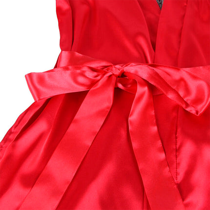 SUBBLIME - 954024 SPITZEN-UNTERHEMD MIT TRANSPARENTEM RÜCKEN UND STRING, ROT/SCHWARZ, L/XL