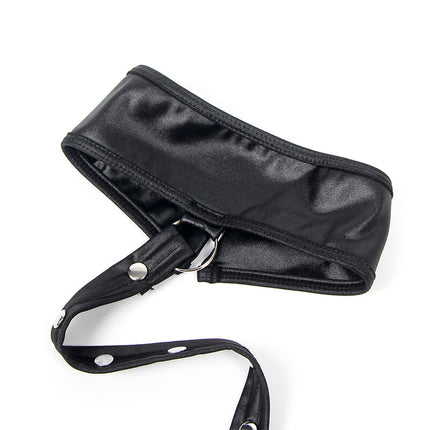 SUBBLIME - 954406 LEATHER BONDAGE DRESS, BLACK, S/M