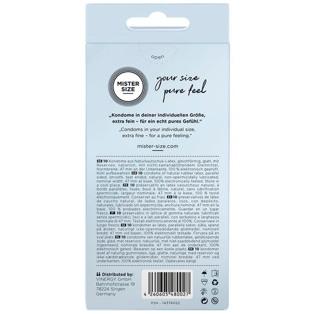 MISTER SIZE - KONDOME GRÖSSE XS 47 MM (10 EINHEITEN)