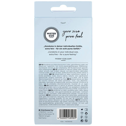 MISTER SIZE - KONDOMGRÖSSE M 53 MM (10 EINHEITEN)