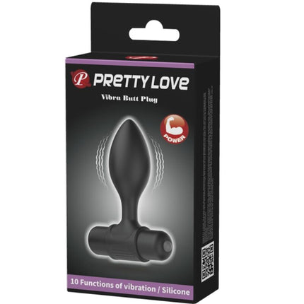 PRETTY LOVE - VIBRA BUTT 10 VIBRATIONEN ANALSTECKER SCHWARZ