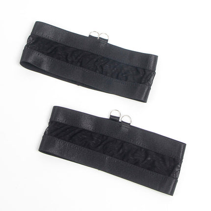 SUBBLIME - 955243 SCHWARZER BONDAGE-BH MIT STRUMPFBAND-SET L/XL