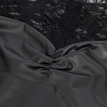 SUBBLIME - 955595 LANGARMKLEID MIT SCHWARZER SPITZE S/M