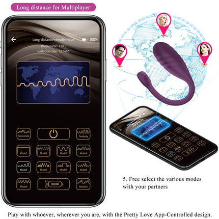 PRETTY LOVE - LEVIATHAN APP-GESTEUERTER VIBRATOR LILA