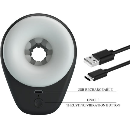 PRETTY LOVE - DJ GIRL MÄNNLICHER MASTURBATOR MIT VIBRATION 5 EINSTELLUNGEN NEGRO