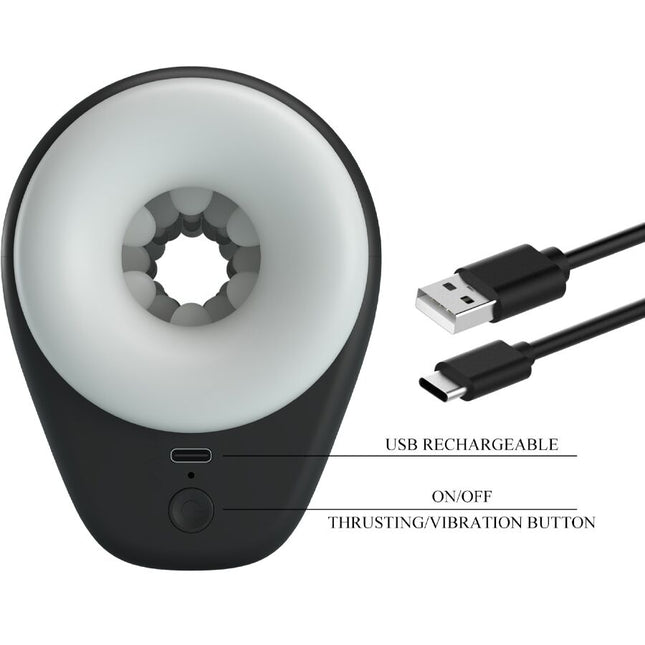 PRETTY LOVE - DJ GIRL MÄNNLICHER MASTURBATOR MIT VIBRATION 5 EINSTELLUNGEN NEGRO