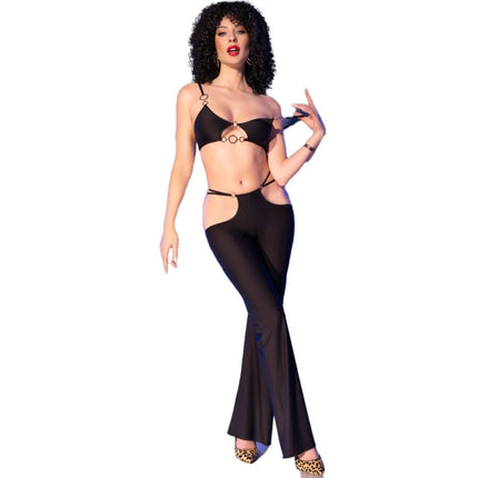 CHILIROSE - SCHWARZES SEXY TÜLL SET MIT GOLDENEN ACCESSOIRES