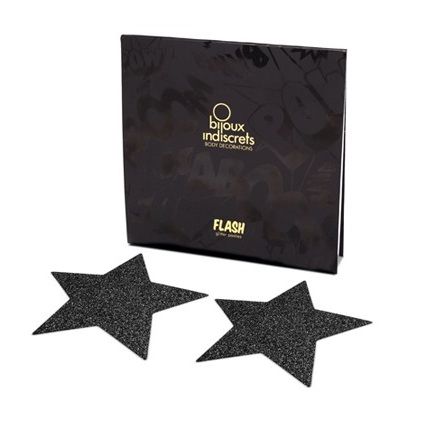 BIJOUX - CUBREPEONES INDISCRETS BLACK STAR FLASH