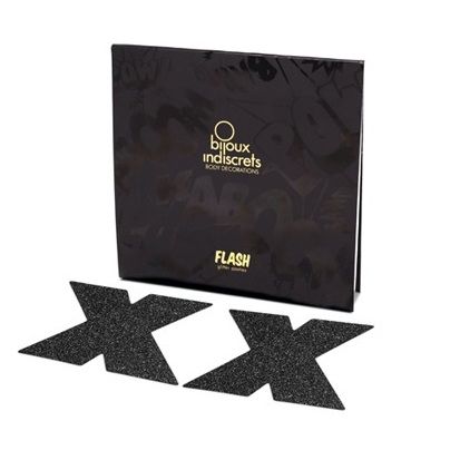 BIJOUX - INDISCRETS FLASH CROSS SCHWARZE NIPPELCOVER