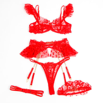 SUBBLIME - SPITZEN-BH UND STRUMPFBAND-SET