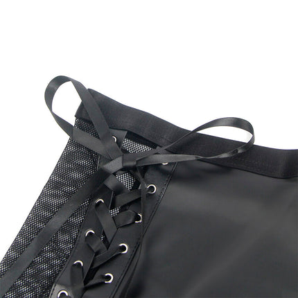 SUBBLIME - LEDER-BH UND ROCK-SET - SCHWARZ