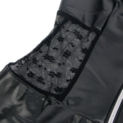 SUBBLIME - LEDERKLEID MIT SPITZENREISSVERSCHLUSS  - SCHWARZ