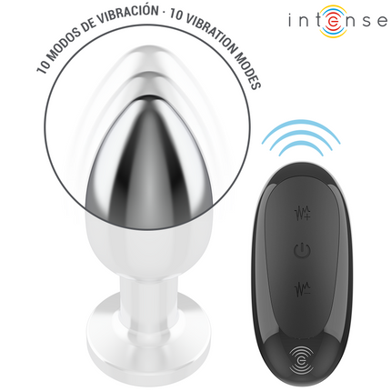 INTENSE - ANAL PLUG 10 VIBRATIONEN METALL MIT FERNBEDIENUNG L