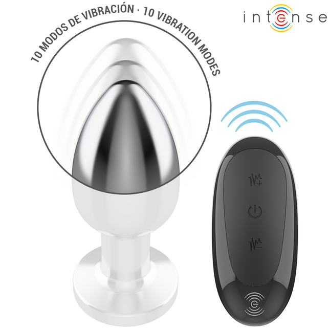 INTENSE - ANAL PLUG 10 VIBRATIONEN METALL MIT FERNBEDIENUNG L