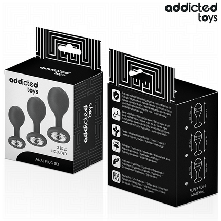 ADDICTED TOYS - 3ER-SET ANALPLUG MIT JUWEL