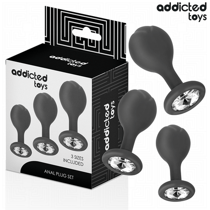 ADDICTED TOYS - 3ER-SET ANALPLUG MIT JUWEL