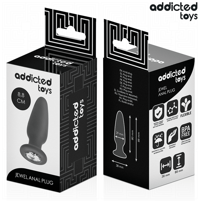 ADDICTED TOYS - ANAL PLUG MIT JUWEL GRÖSSE S 8,8 CM