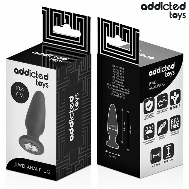 ADDICTED TOYS - ANAL PLUG MIT JUWEL GRÖSSE M 10,4 CM