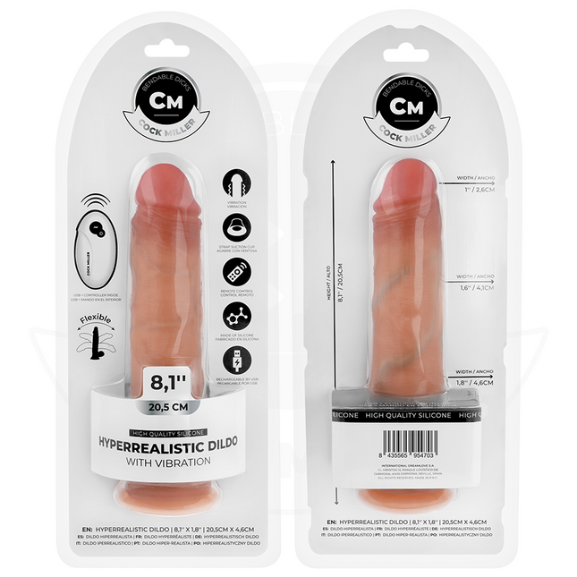 COCK MILLER - REALISTISCHER DILDO - SAUGNAPF UND VIBRATION - 20,5 CM