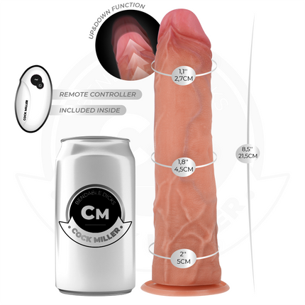 COCK MILLER - HYPERREALISTISCHER DILDO MIT SAUGNÄPFEN UND STOSSFUNKTION MIT FERNBEDIENUNG 21,5 CM
