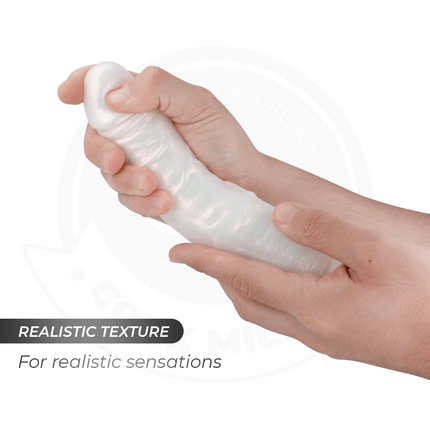 COCK MILLER - DILDO MIT SAUGNÄPFEN, LICHTERN UND VIBRATION MIT FERNBEDIENUNG WEISS 21,5 CM