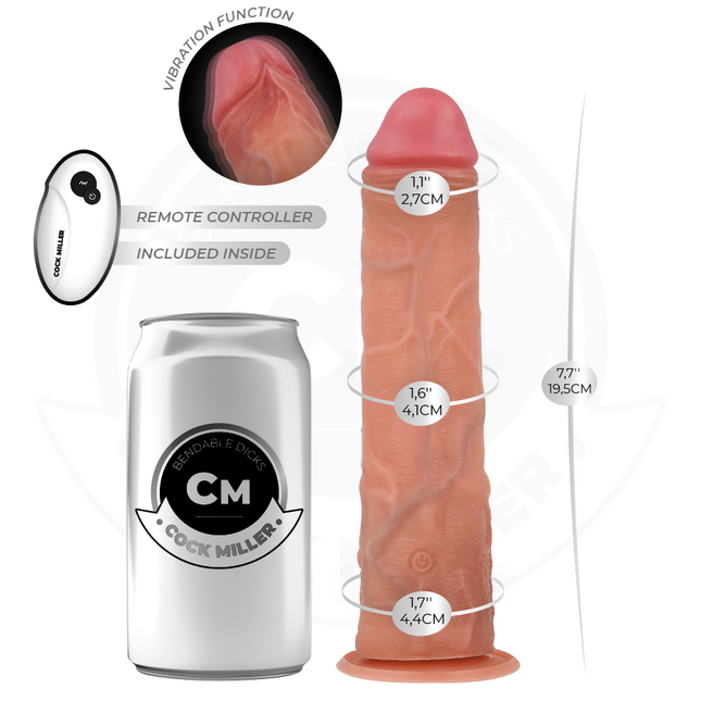 COCK MILLER - REALISTISCHER DILDO - SAUGNÄPFEN UND VIBRATION - 19,5 CM