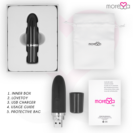 MORESSA - VIBRADOR ESTIMULADOR IVY DE VIAJE NEGRO