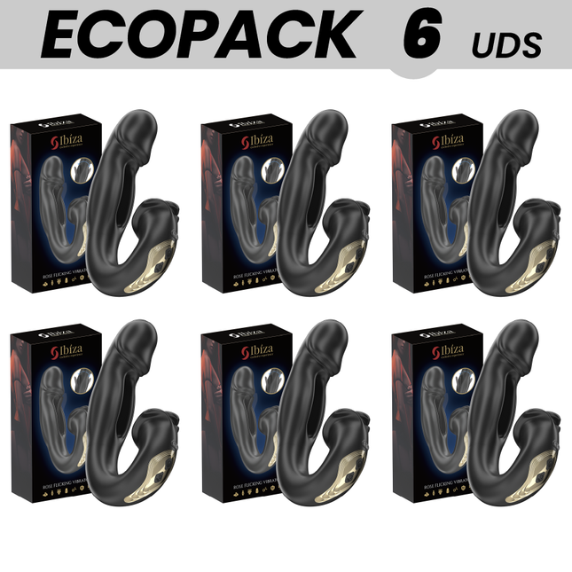 ECOPACKS 6 EINHEITEN - IBIZA ROSE VIBRATOR MIT SCHNAPPENDEM EFFEKT UND KLITORISSTIMULATOR