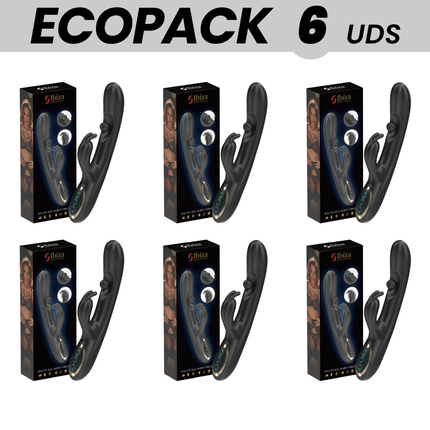 ECOPACKS 6 EINHEITEN - IBIZA LEISTUNGSSTARKER RABBIT-VIBRATOR MIT MASSAGE-ROLLENDER PERLE
